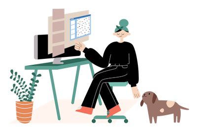 Person sitting with laptop